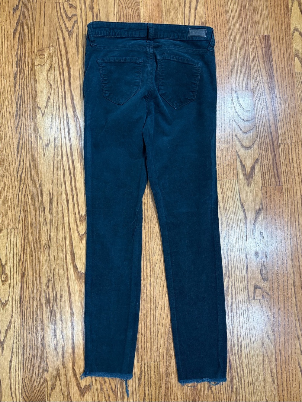 STS Blue Emma Ankle Skinny Dark Blue Button-Fly Raw-Hem Corduroy Pants (25) - Picture 2 of 9